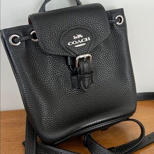 Coach Black Leather Bucket Bag